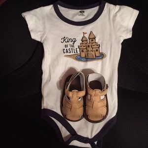 NWOT 6-9 Month Onesie and Sandals